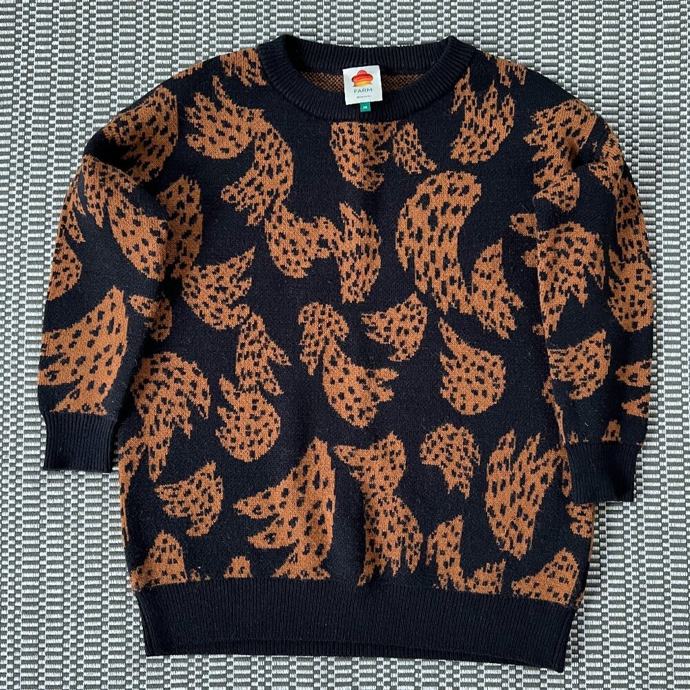 Farm Rio Bananica Sweater XS black brown banana